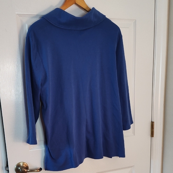 Draper's & Damon's Blue Cowl Neck Top - Picture 6 of 6